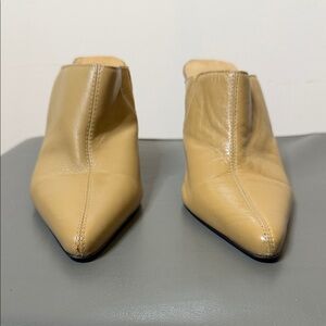 Beige Leather Ankle Boots